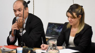 Márquez Gauna y Camporesi, los fiscales, durante el juicio oral. (Foto Florencia Salto)