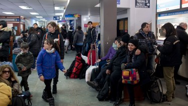 La terminal de micros también colapsó. Foto: Marcelo Martínez