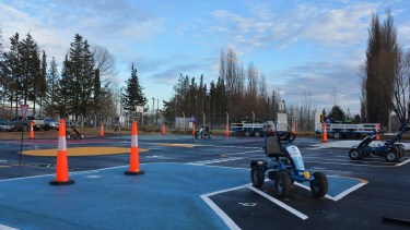 La pista fue inaugurada en el predio de tránsito de la Policía. (Foto: Gentileza.-)