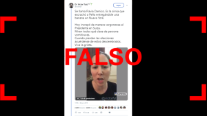 No, esta mujer no es la que increpó a Macri en Suiza