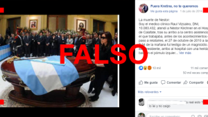 Una desinformación que vuelve: es falso que Kirchner murió por un disparo