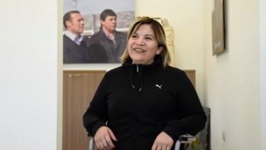 La intendenta electa en el despacho que hoy ocupa Marcelo Rucci. Foto: Florencia Salto.