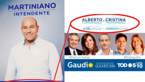 Son falsos los afiches de campaña de Martiniano Molina apoyando a la fórmula Fernández-Fernández