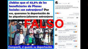 Es falso que casi la mitad de los beneficiarios de programas sociales sean extranjeros