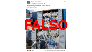 Es falsa la publicación que muestra que llegó basura desde los Estados Unidos de esta manera en contenedores