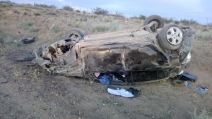 Un conductor se quedó dormido y volcó cerca del Chocón