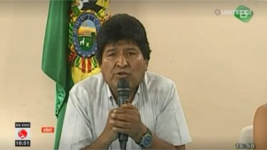 Imagen del mensaje en vivo de Morales. (Foto: gentileza)