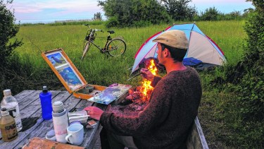 Atelier con vista al mar Báltico.