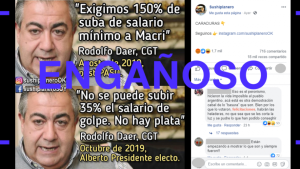Es engañoso que el sindicalista Héctor Daer pasó de pedir 150% de suba en el salario mínimo a negarse ahora a un 35% de golpe