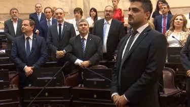 El viedmense Diego Bermúdez durante la jura en el Congreso de la Nación.