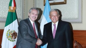 Alberto Fernández fue recibido por López Obrador, en México
