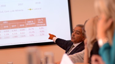 Busamia, presidente del TSJ, durante una exposición en la Legislatura. (Archivo)