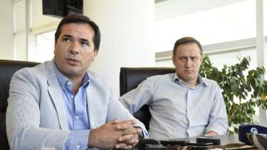 El jefe de los fiscales, José Gerez, y el fiscal jefe Agustín García. (Archivo/Florencia Salto).-