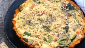 Tarta sin harina, con masa de zapallo