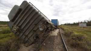 Una formación de tren descarriló este domingo en Godoy