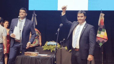 Carlos Koopmann  cuando asumió como intendente de Zapala. Foto: Radio y Televisión del Neuquén
