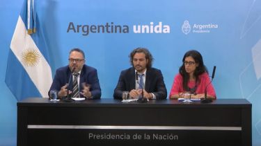 Kulfas, Cafiero y Español hicieron la presentación de la iniciativa esta tarde. Foto: gentileza.-