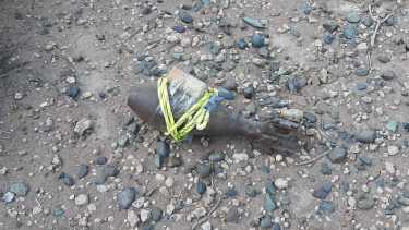 La munición fue detonada con cargas explosivas. (Foto: Gentileza Prensa Policía.-)