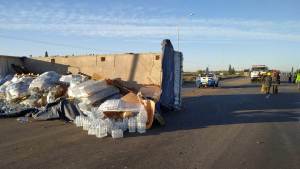 Choque múltiple durante el traslado de las aspas del parque eólico de Neuquén