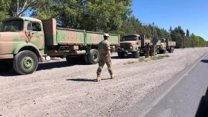 Por el Coronavirus, las Fuerzas Armadas recorrieron la ruta 22