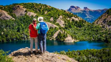Las lagunas Verde y Azul, llamadas “mellizas” por su cercanía. 