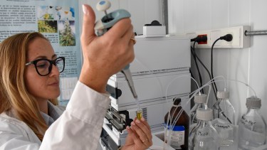 El Laboratorio de Cromatografía de Probien está ubicado en la sede central de la UNC. Foto: Florencia Salto