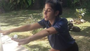 Manu Pereyra, la promesa del tenis de mesa, entrena en casa