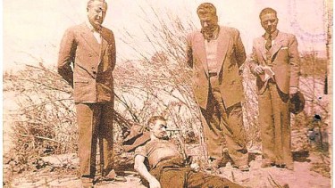 El bandolero chileno Víctor Elmez fue hallado a 135 metros de donde cayó herido en el río Negro en Cervantes. Foto del expediente judicial. 
