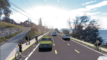 Así quedará la nueva avenida Bustillo, con tres carriles, ciclovías y veredas. Gentileza