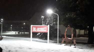 Jacobacci volvió a amanecer cubierto de nieve. (Foto: gentileza Marcelo Ramallo)