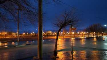 En Los Menucos llueve desde anoche. (Foto: Gentileza Hugo Muñoz)