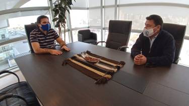 José Gerez y Edgardo Cherbavaz, durante una reunión de acercamiento. (Gentileza Sejun)