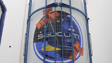 El Saocom1B antes de ser lanzado desde Estados Unidos. Archivo