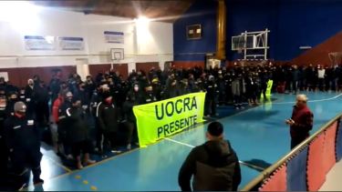 Captura del video sobre el encuentro que Uocra habría realizado esta mañana en el Chañar (Gentileza).-