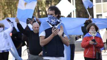 El exlegislador en la marcha anticuarentena que se realizó en agosto pasado. Foto: archivo Florencia Salto