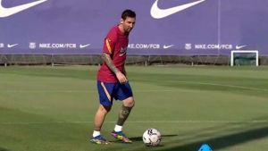 Messi cumplió un nuevo entrenamiento en el Barcelona