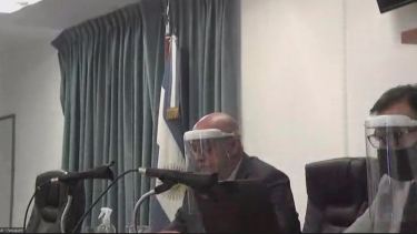 Los jueces Zvilling y Zabala cumplieron el protocolo sanitario durante la audiencia.