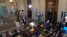 Imagen de Alberto Fernández en el homenaje a Kirchner: «lo volvemos a poner en su lugar»