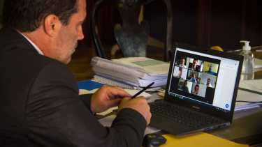 El encuentro fue mediante videoconferencia. Foto: Gentileza