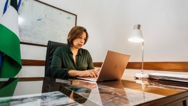 El encuentro se realizó de manera virtual y desde el gobierno se resaltó el apoyo de los intendentes. Foto: gentileza.