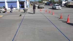 Sendas peatonales y reductores para mejorar el tránsito en las calles de Huergo