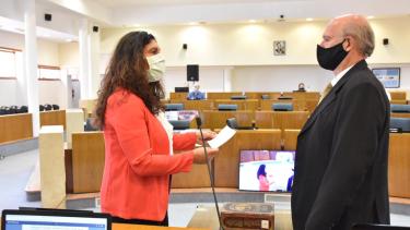 Jura de Federico Hauck en el Deliberante (gentileza)