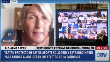 La diputada Alma sapag. Foto: captura de video. 