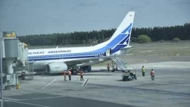 Aerolíneas Argentinas  retomó sus servicios  en el aeropuerto de Neuquén en octubre del 2020. Foto: Florencia Salto