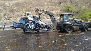 El helicóptero de Brito cayó al impactar con el cable de una tirolesa