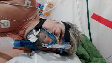 Domínguez requirió oxígeno durante su internación.  Foto:  Gentileza