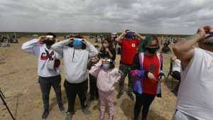 Valcheta se llenó de emoción por el eclipse