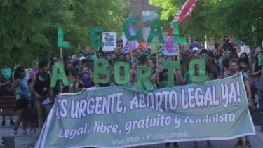 La marcha en apoyo al proyecto del Aborto que se trata en el Senado. Foto: Pablo Leguizamon