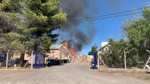 Imagen de Combaten incendio de bins en un galpón de empaque, en Roca