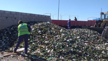 Más de 26 toneladas de vidrio marchan hacia Mendoza. Foto Gentileza